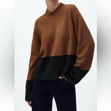 Massimo Dutti Men's Ribbed Extrafine Cotton Crewneck Sweater, Size XL, Taupe/Grey — listing 4