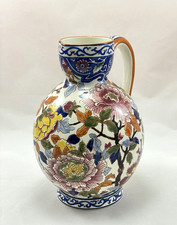 Gien Faience Renaissance-Style Bleu Lapis Pitcher with Grotesque Decoration — listing 3