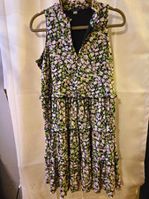 Tommy Hilfiger Women's Navy & White Floral Print Flutter-Sleeve Top, Size Large — listing 5