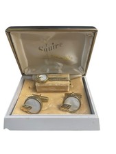 Squire Vintage Men's Gold-Tone Cufflinks and Tie Clip Set in Original Box