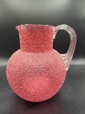 Vintage Overshot Frosted Glass Pitcher with Hand-Painted Game Birds (Pheasant & Mallard) — listing 3