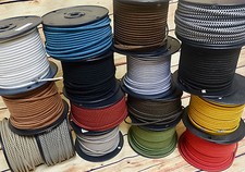 Bundle of Vintage Cloth-Insulated Copper Hookup Wire Leads with Decorative Red Paper Wrap