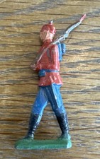 Antique Lead Flat Toy Soldiers, WWI North Africa Colonial Set — 19 Khaki Infantry & 7 African Warriors (1 inch tall) — listing 5