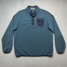 Criquet Men's Red Fleece Henley Pullover with Black Contrast Trim and Snap Chest Pocket — listing 2