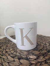 Ceramic Monogram "D" Coffee Mug, Cream with Black Rim — listing 5