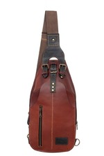 Sport Crossbody Sling Backpack with Red/Black Geometric Print — listing 6