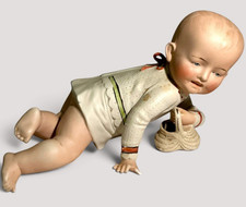 Vintage Reproduction Bisque Porcelain Baby Doll with Molded Hair and Open-Closed Smiling Mouth — listing 3