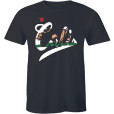 Cali Bear Golden State Graphic T-Shirt, Heathered Olive Green, Size Medium — listing 3