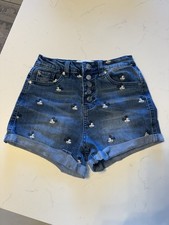 Disney Mickey Mouse High-Rise Button Fly Cuffed Denim Shorts — listing 6