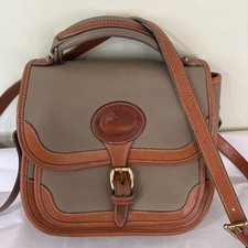 Vintage Dooney & Bourke All-Weather Leather Black Equestrian Flap Crossbody Bag — listing 4