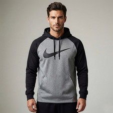 Nike Dri-FIT Therma Pullover Hoodie, Light Blue with Heather Sleeves, Size 4XLT — listing 4