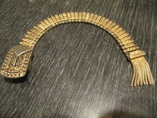 Vintage Ornate Silver-Tone Link Bracelet with Rhinestone Accents — listing 2