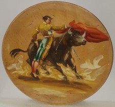 Spanish Matador Bullfighting Oil Painting on Canvas, Signed Cortés
