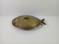 Vintage Brass Domed Covered Serving Dish with Ring Finial