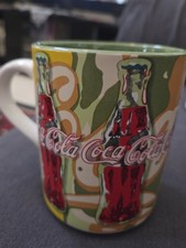Vintage 1998 Coca-Cola Ceramic Coffee Mug with Graffiti/Pop-Art Bottle Design — listing 4