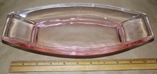 Vintage Pink Frosted Depression Glass Salt & Pepper Shakers with Metal Lids, Pair — listing 3