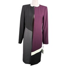 Calvin Klein Women's Colorblock Longline Open-Front Topper Jacket, Size 4 — listing 6