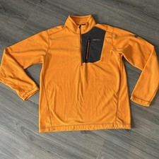 Eddie Bauer First Ascent Polartec 1/4 Zip Fleece Pullover Orange Men's Tall Large — listing 4
