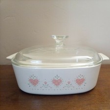 Corning Ware Casserole Dish with Pastel Floral & Ribbon Motif — listing 5