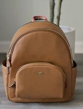 Coach Court Backpack in Signature Coated Canvas, Khaki/Saddle