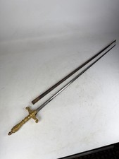 Antique 18th Century Small-Sword / Court Sword with Brass Shell Guard, Fleur-de-Lis Marked Blade, 27" length, listing 2