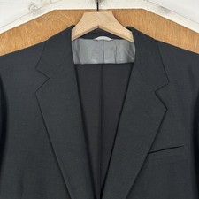 Men's Two-Button Wool Suit Jacket with Notch Lapel, Charcoal/Blue Birdseye Weave Yes - designer/luxury brand — listing 4
