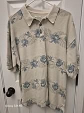 Blackwater Bay Men's Tropical Palm Leaf Print Cotton Polo Shirt, Size XL — listing 2