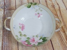 Hand Painted Nippon Porcelain Handled Bowl with Pink Roses — listing 2