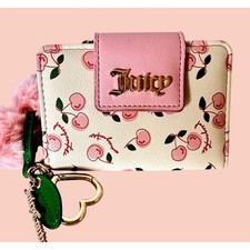 Juicy Couture Embossed Faux Leather Bifold Wallet with Heart Keychain, Blush Pink — listing 3