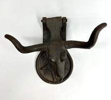 Cast Iron Texas Longhorn Steer Head Door Knocker with Lone Star — listing 5