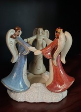 Three Angels Friendship Candle Holder with Glass Votive Cup — listing 3