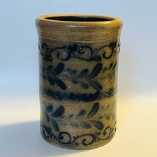 Maple City Pottery Salt-Glaze Stoneware Canister Set with Blue Folk Art Farm Animals (4 Pieces) — listing 2