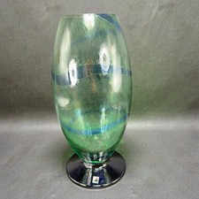 Vintage Bohemian Art Glass Bowl, Iridescent Pink & Green Sommerso, Triangular Form — listing 3