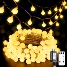 Battery-Operated LED String Light Set with Frosted Globe Bulbs and Battery Pack — listing 4