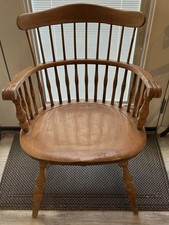 Vintage Solid Wood Colonial-Style Low-Back Captain's Chair (Mate's Chair)