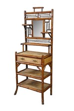 Antique Victorian Bamboo Three-Tier Etagere Shelf with Ball Finials — listing 5