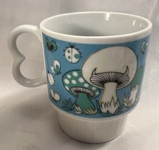 Vintage 1970s Japanese Stackable Mushroom Coffee Mug, Olive Green Glaze — listing 6