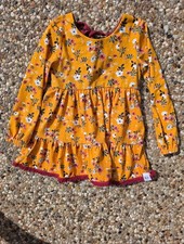Makena Lane Girls' Apple Print Pinafore Dress, Size 3