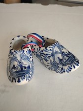 Pair of Delft Blue Hand-Painted Miniature Ceramic Clogs (Dutch Wooden Shoe Form) — listing 3