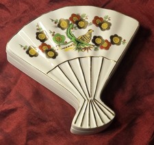 Andrea by Sadek Fan-Shaped Porcelain Dish with Chrysanthemums and Butterflies — listing 4