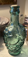 glass bottle cork Vintage Green Glass Tall-Neck Decorative Bottle with Cork Stopper — listing 3