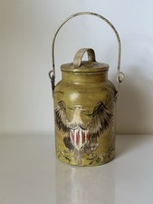 Vintage Hand-Painted Tole Milk Can with Fruit Still Life Decoration — listing 2