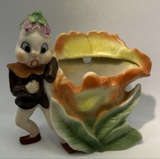 Vintage Ceramic Wall Pocket Planter, Trompe-l'oeil Teacup & Saucer with Embossed Grapevine, Made in Japan — listing 5