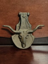 Cast Iron Texas Longhorn Steer Head Door Knocker with Lone Star — listing 6