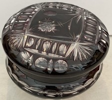 Cut Crystal Pedestal Covered Compote with Pinwheel and Fan Pattern, Tall Spire Finial — listing 6