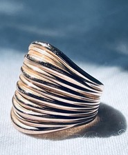 Milor Italy Bronze Multi-Row Domed Band Ring, Size 5.5 — listing 4