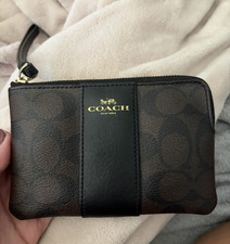 Coach Large Double Zip Wristlet Wallet in Teal Pebbled Leather — listing 6