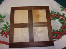 Handcrafted Striped Hardwood Cutting Board 16.5x9.5 in Walnut Maple Wenge — listing 6