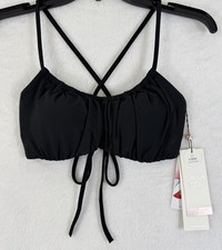 Calia Scrunched Tie Back Bikini Top Pure Black Size S — listing 5