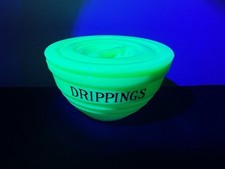 Vintage Jadeite Green Uranium Glass Punch Cup with Embossed Grape Pattern, 3.5 x 2 inches — listing 3